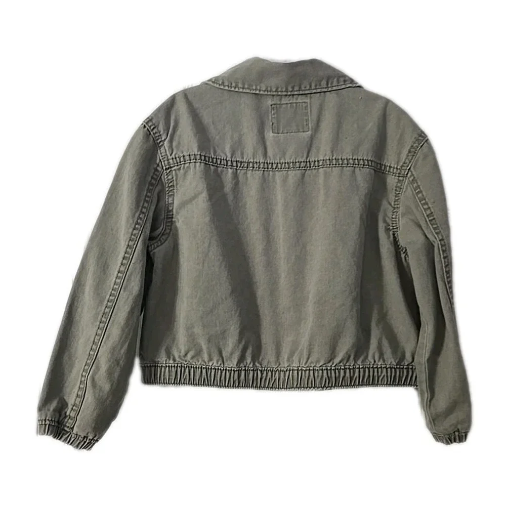 OshKosh B'gosh Light Rinse Green‎ Cotton Denim Jacket size 6 /6X Girls Boomer
